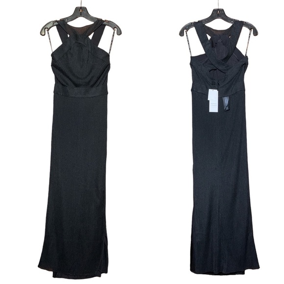 Hervé Léger Halter Neck Twisted Drape Gown - Picture 2 of 8